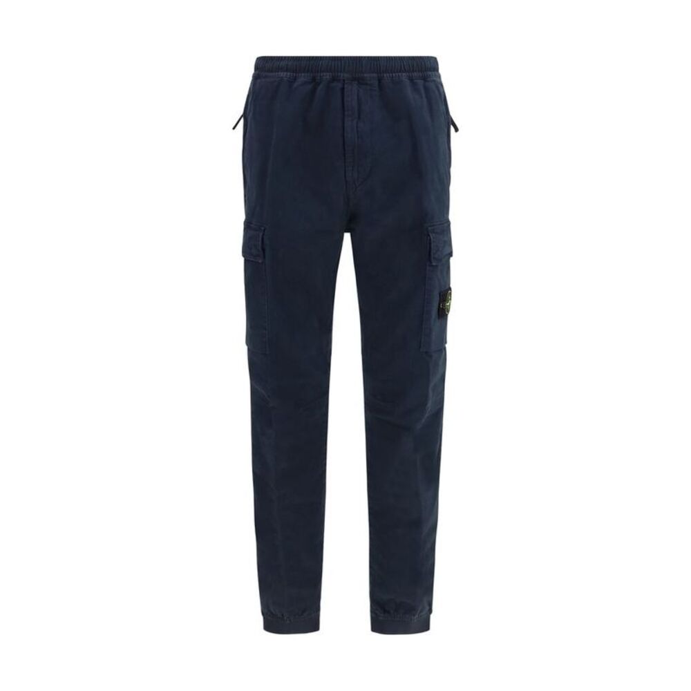 Stone Island Blue Cotton Cargo Men's Pants